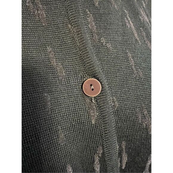 NWT $259 Cellini Italy Wool Blend Green Cardigan W/Glitter Accents Fabulous Clas - Picture 7 of 14